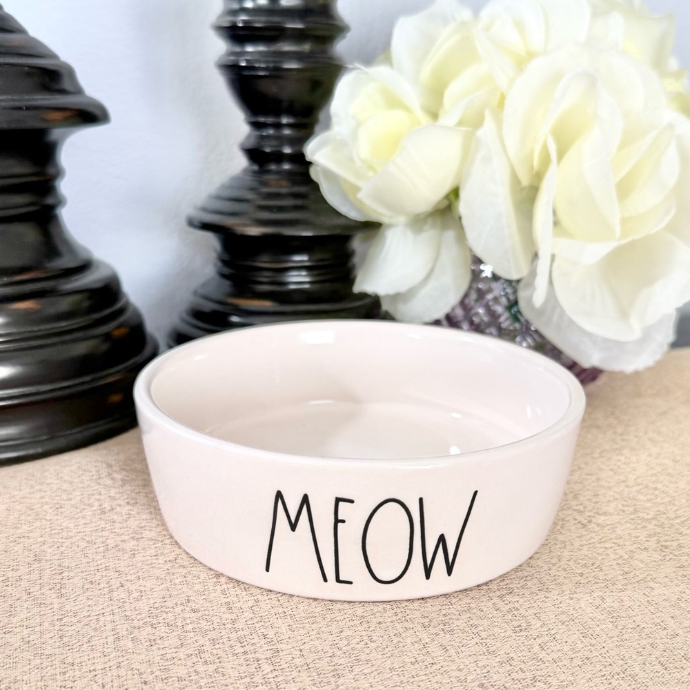 🆕Rae Dunn MEOW Ceramic Pet Bowl